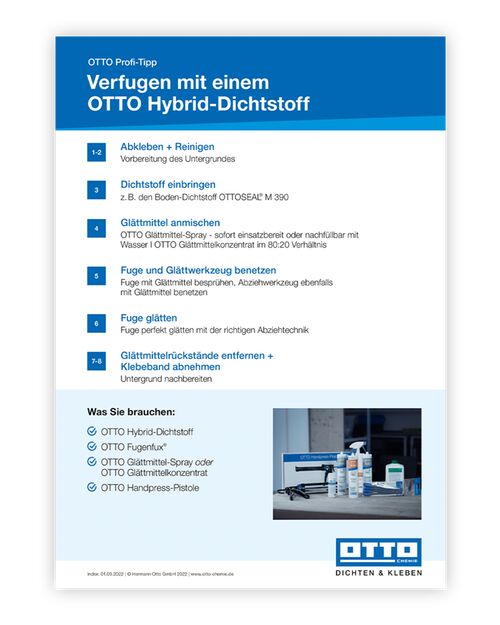 Verfugen mit einem <br />
OTTO Hybrid-Dichtstoff