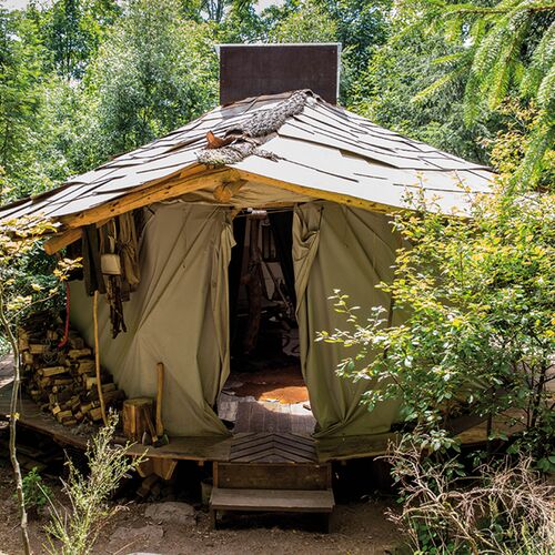 Die Jurtenhütte von Marc Freukes, mitten im Odenwald