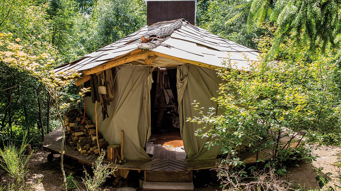 Die Jurtenhütte von Marc Freukes, mitten im Odenwald