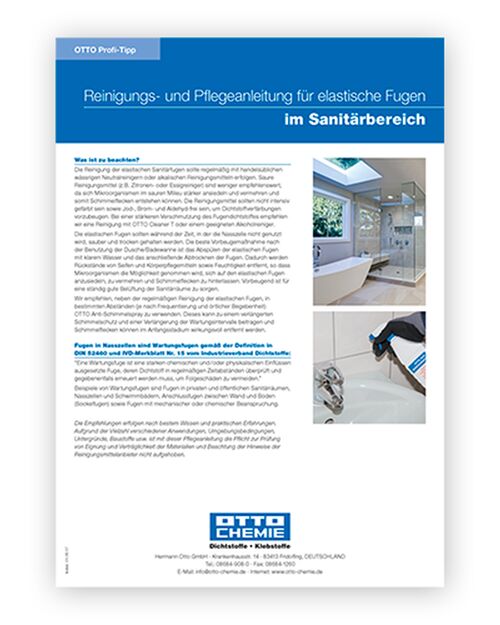 Pflegeanleitung für Sanitärfugen